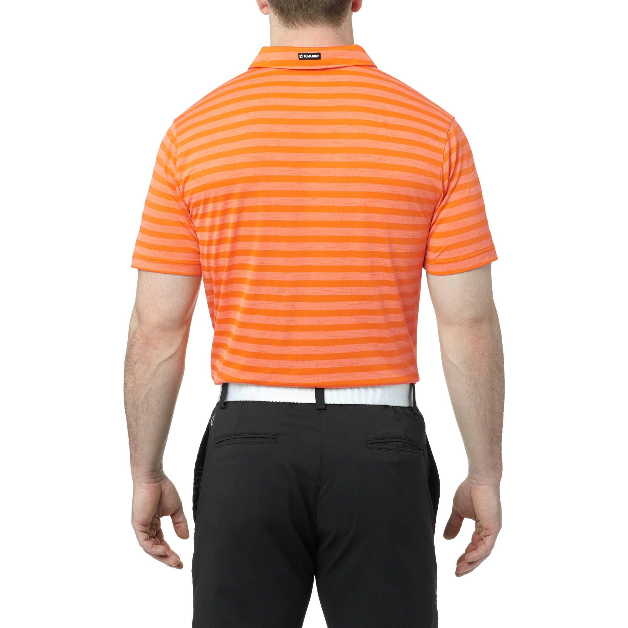 Lyst Puma Mixed Stripe Crest Golf Polo Shirt in Orange for Men